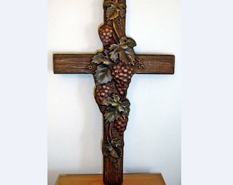 Wooden Cross, Religious Gift, Wood Crucifix, Religious Carving, Religious Cross, Handmade Wooden Cross, Hand Carved Cross, Christian Art