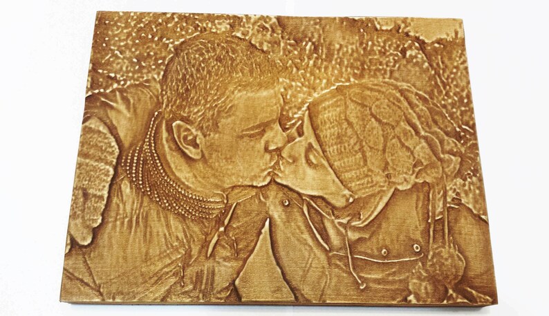 Personalized Engraved Photo Portrait, Custom Photo Portrait, Personalized Wedding Gift, Wooden Portrait, Wooden Photo, Engraved Picture image 7