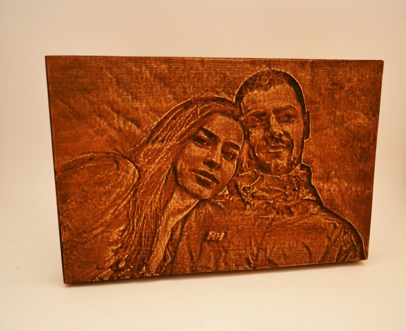 Personalized Engraved Photo Portrait, Custom Photo Portrait, Personalized Wedding Gift, Wooden Portrait, Wooden Photo, Engraved Picture image 8