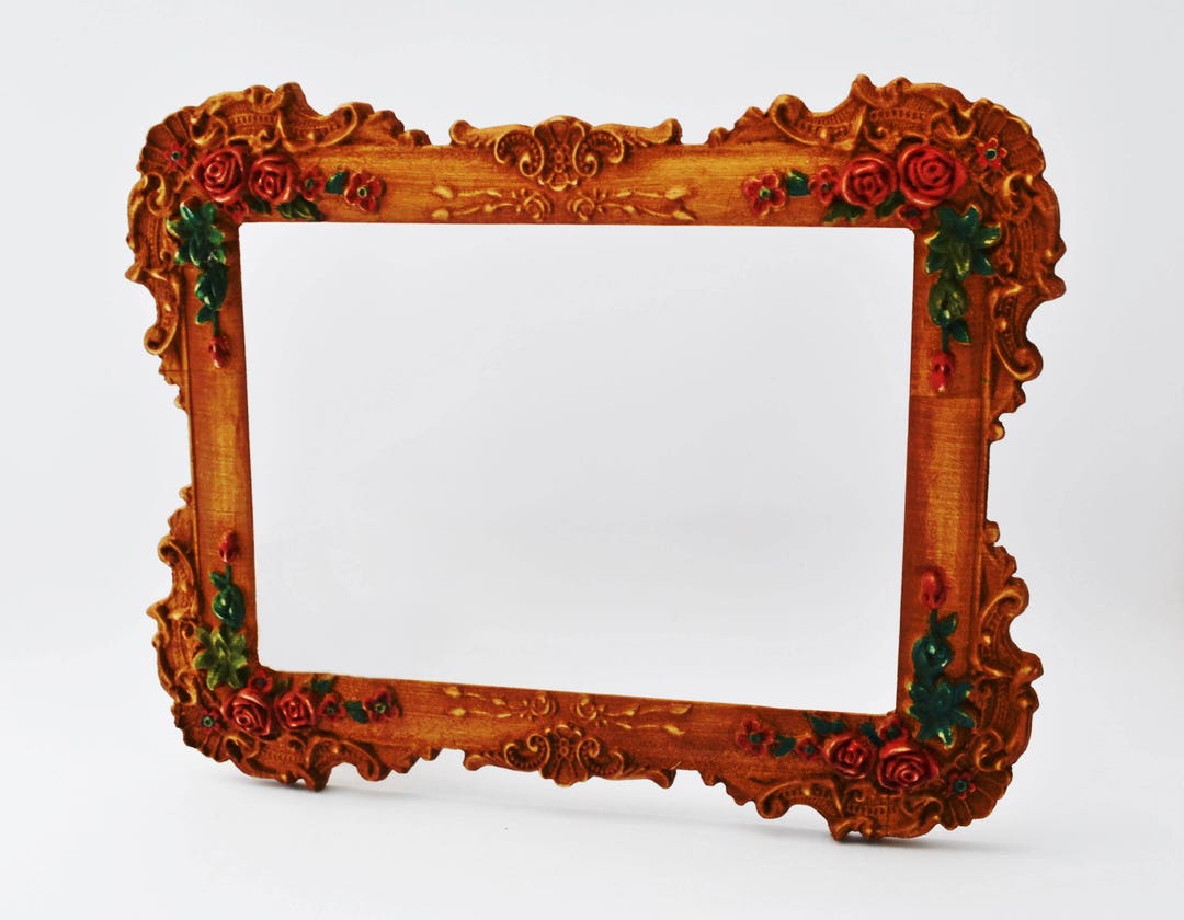 Wooden Picture Frame, Wood Photo Frame, Wedding Photo Frame, Carved Frame, Rustic Photo Frame