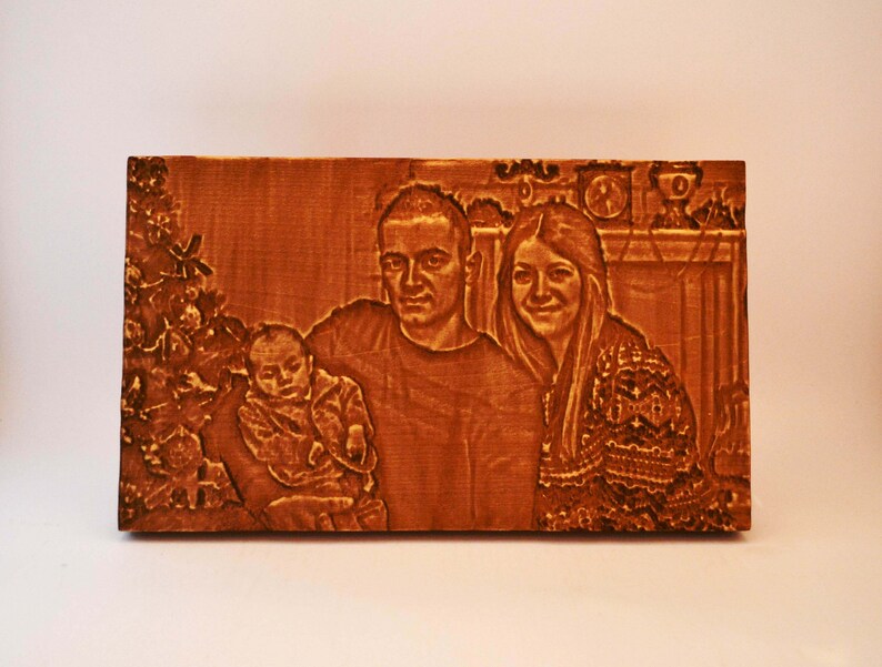 Personalized Engraved Photo Portrait, Custom Photo Portrait, Personalized Wedding Gift, Wooden Portrait, Wooden Photo, Engraved Picture image 5