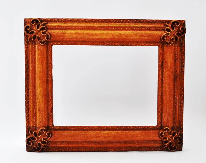 Rustic Photo Frame, Wooden Picture Frame, Wedding Photo Frame, Wood Photo Frame, Carved Wood Picture Frame, 5x7 Photo Frame, 8x10 Frame image 1