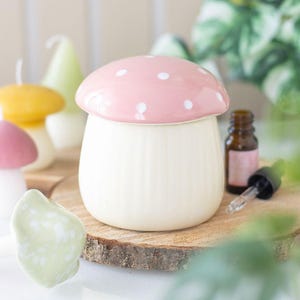 Pink Mushroom Ceramic Wax Burner Wax Melter