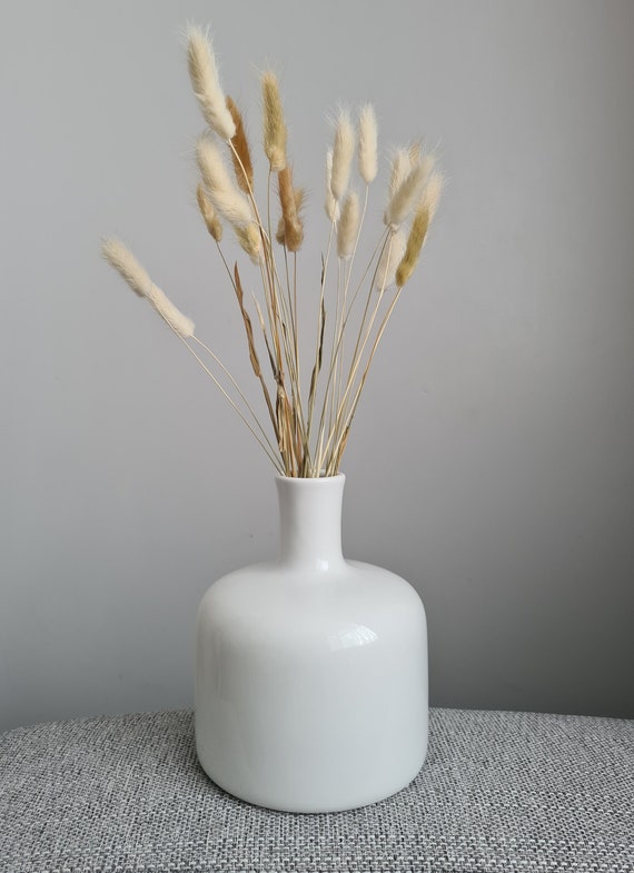 Riley Gloss White Ceramic Vase | Etsy UK