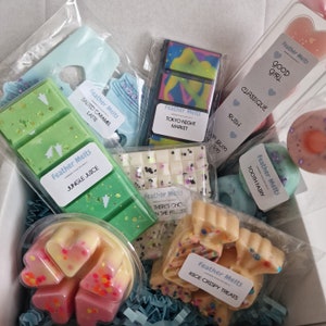Boîte mystérieuse pour cire fondante - Produits d&#39;une valeur de plus de 20 livres (GBP) - Fondants pour cire coulés à la main hautement parfumés