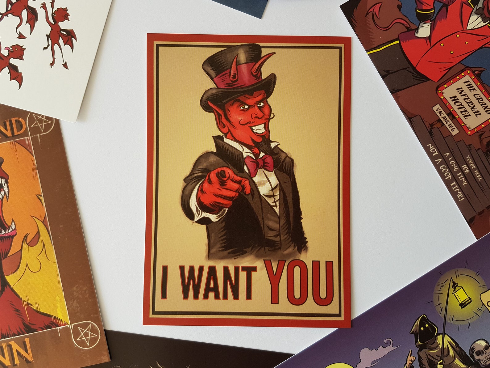 A Postcard From Hell Set of 8 A6 Art Postcards in Wax Sealed Etsy