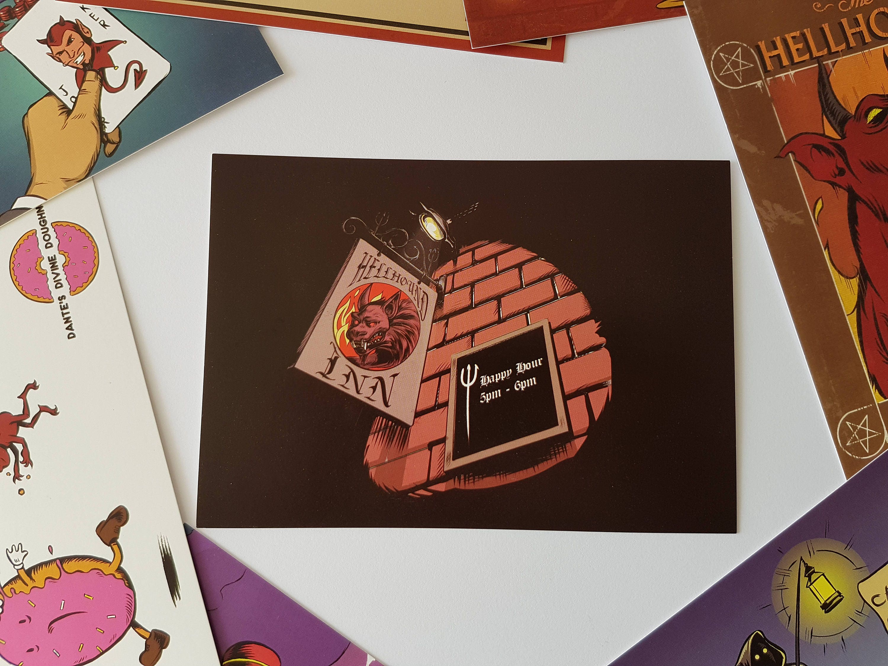 A Postcard From Hell Set of 8 A6 Art Postcards in Wax Sealed Etsy