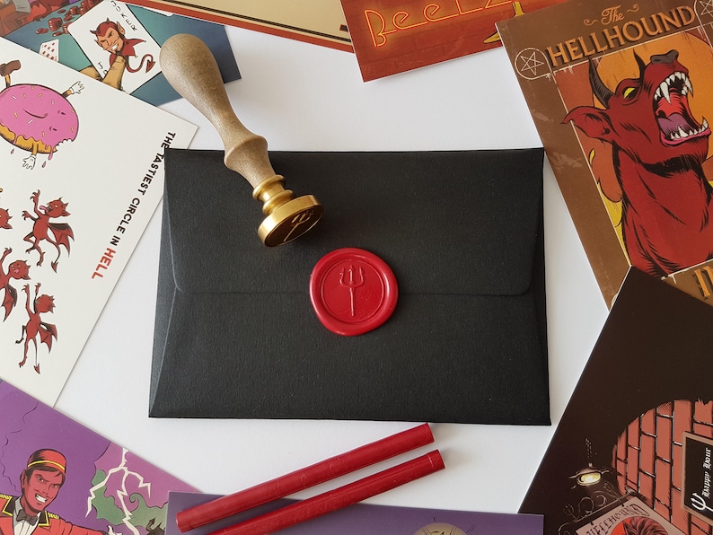 A Postcard From Hell Set of 8 A6 Art Postcards in Wax Sealed Etsy
