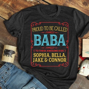 Baba Shirt, Baba Gift, Baba T Shirt, Gig and Baba, Baba TShirt, Father&#39;s Day Shirt, Custom Baba Shirt, Personalized Baba Shirt - Item 7107
