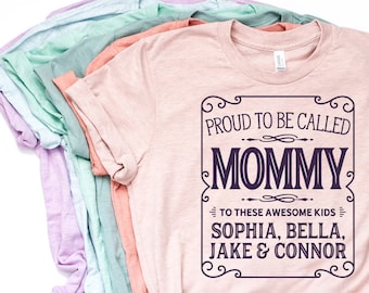 Mommy and Daddy, Mommy TShirt, Matching Family Shirts, Mommy T Shirt, Mommy Shirt, Mother's Day Gift, Personalized Mommy Shirt - Item 7079
