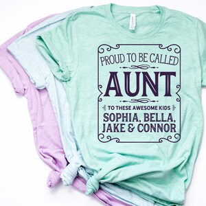 Aunt Shirt, Aunt and Uncle, Aunt Gift, Aunt T Shirt, Custom Aunt Shirt, Custom Aunt, Aunt TShirt, Personalized Aunt Shirt - Item 7083