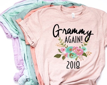 Grammy Again, Grammy Shirt, First Time Grammy Gift, Grammy T Shirt, Grammy TShirt, Pregnancy Reveal, Grammy Gift, Grammy Tee - Item 6035