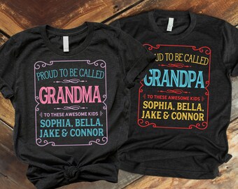 Matching Grandparent Shirts, Grandma Shirt, Grandpa Shirt, Grandma Gift, Grandpa Gift, Grandma T Shirt, Grandpa T Shirt - Item 7078 & 7077
