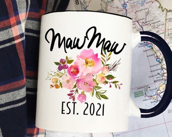 Taza de café MawMaw, taza MawMaw to Be, taza de café MawMaw por primera vez, regalos MawMaw, regalo de anuncio de embarazo, taza MawMaw personalizada - Artículo 6030