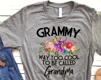 Camiseta Grammy, camiseta Grammy, regalo Grammy, camiseta Grammy, camisa Grammy, Grammy Way Too Cool, Way Too Cool para ser llamada abuela - Artículo 6099