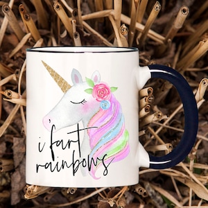 I Fart Rainbows Coffee Mug, Unicorn Mug, Unicorn I Fart Rainbows Coffee Mug, Funny Mug with Unicorn, Unicorn Poop, Rainbow Poop - Item 6101