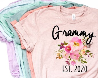 Grammy Shirt, Grammy Gift, Grammy Gift, Grammy T Shirt, Grammy TShirt, New Grammy, Pregnancy Reveal, Pastel Shirt, Bella Canvas - Item 6028