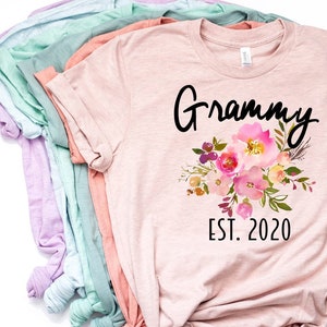 Grammy Shirt, Grammy Gift, Grammy Gift, Grammy T Shirt, Grammy TShirt, New Grammy, Pregnancy Reveal, Pastel Shirt, Bella Canvas - Item 6028