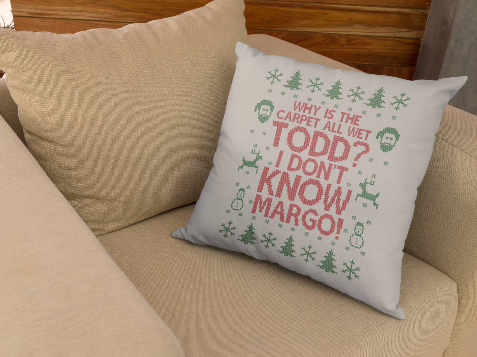 Christmas Decorative Pillow Why is the Carpet All Wet Todd Etsy