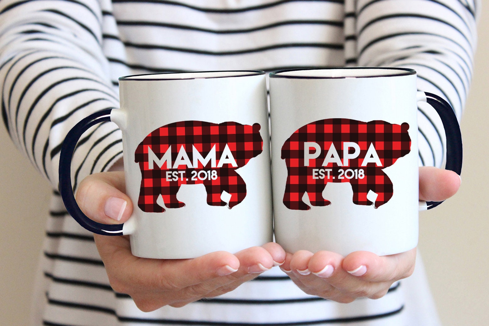 Parents to be Gift - Papa and Mama bear mug set, Mugs for ne - Inspire  Uplift