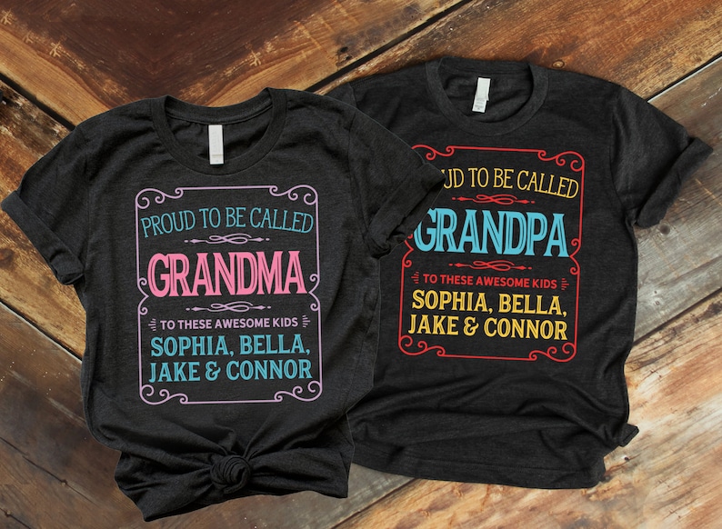 Grandma Shirt Custom Grandma Shirt Custom Grandkids Names Etsy