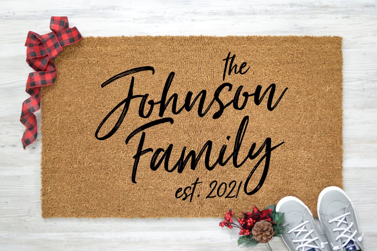 Family Name Doormat Custom Family Name Personalized Etsy