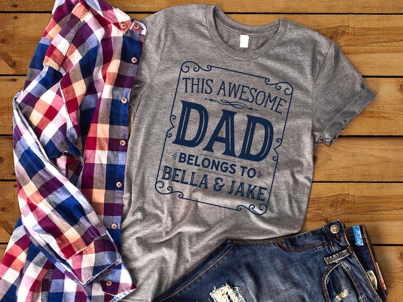 Dad Shirt With Kids Names Gift for Dad Custom Dad Shirt Dad - Etsy