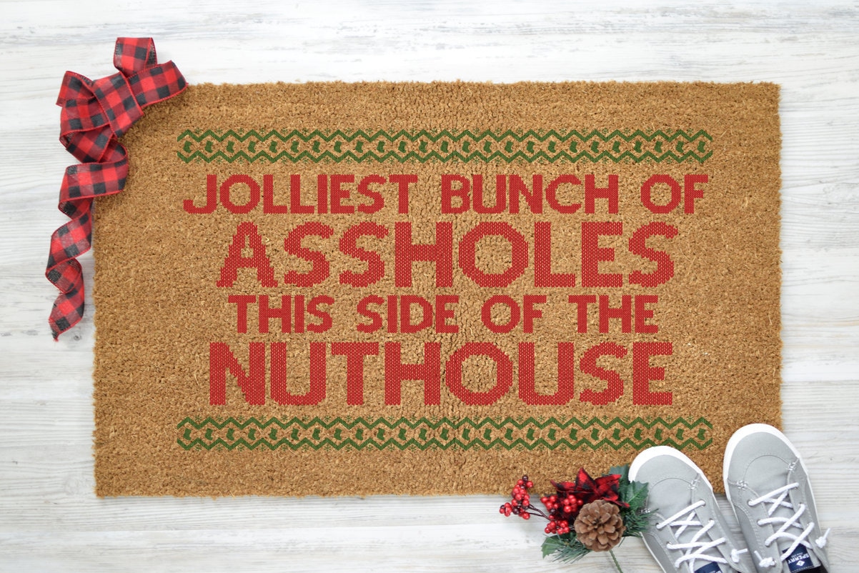 Jolliest Bunch of Assholes, Christmas Vacation Doormat, Christmas Wel…
