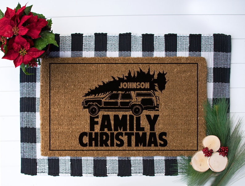 Personalized Christmas Doormat Custom Christmas Doormat Etsy
