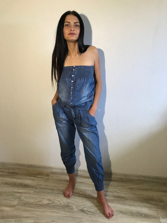 vintage denim jumpsuit