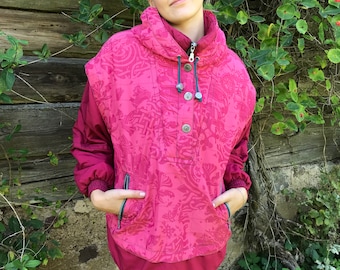 Vintage Womens Pink Ski Jacket Pink Snow Jacket Hipster Winter Activewear Sport Jacket Medium Size Ski Jacket Snowboard Jacket