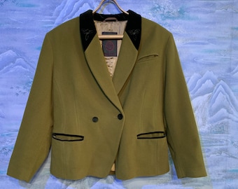 Vintage Warm Wool Austrian Jacket Women German Loden Trachten Jacket Traditional Bavarian Blazer Festival Dirndl Tyrolean Large Size