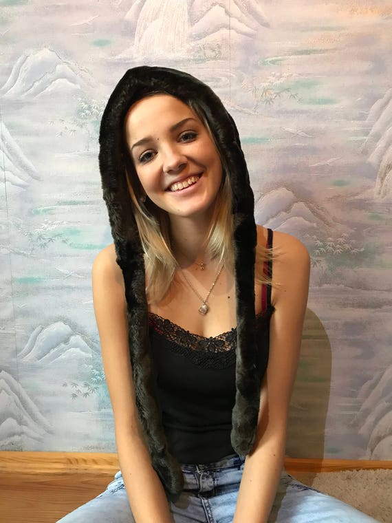Vintage Brown Faux Fur Sheepskin Fur Long Pom Pom Tail Round  display picture 3