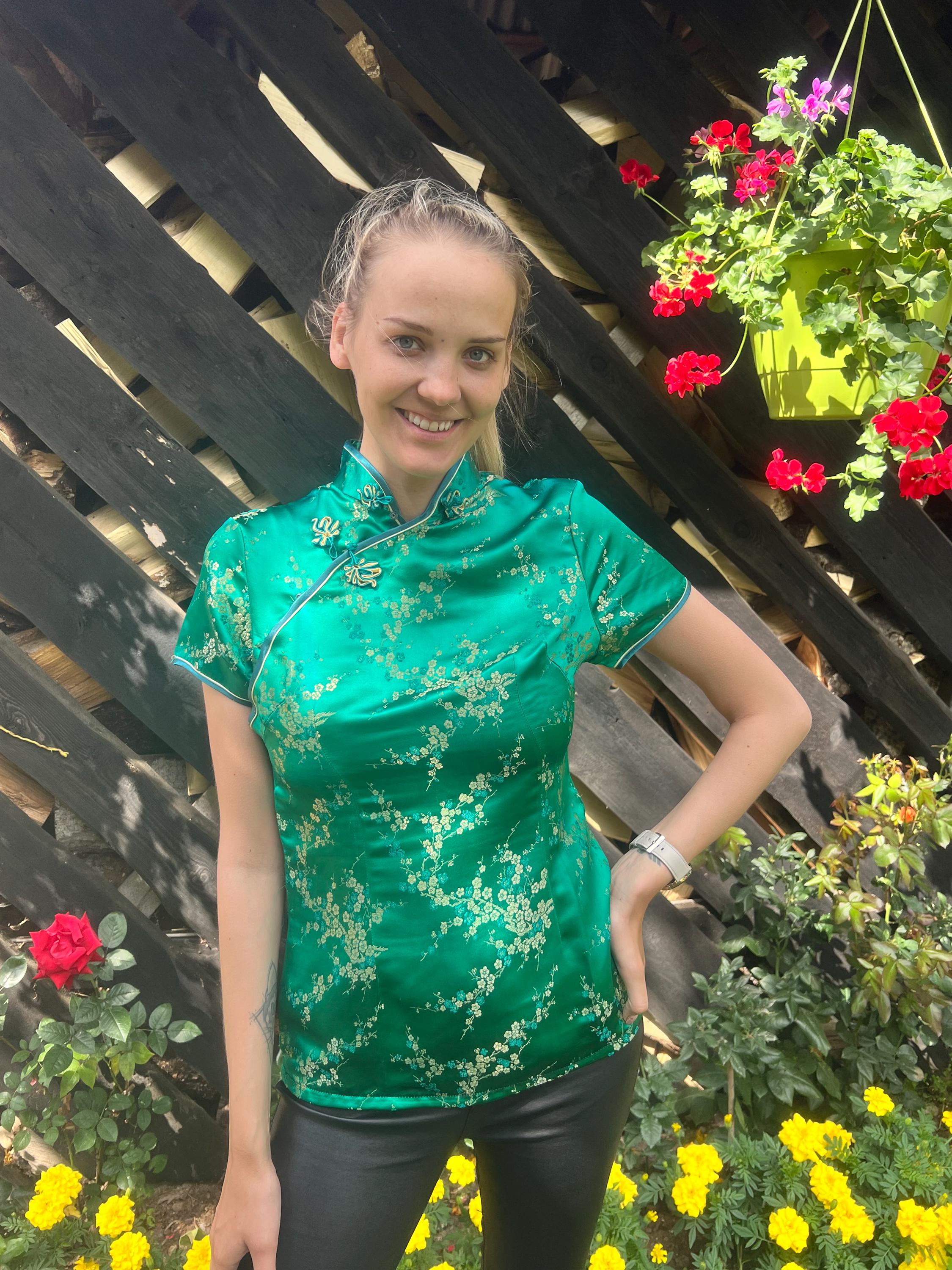 chinese satin top