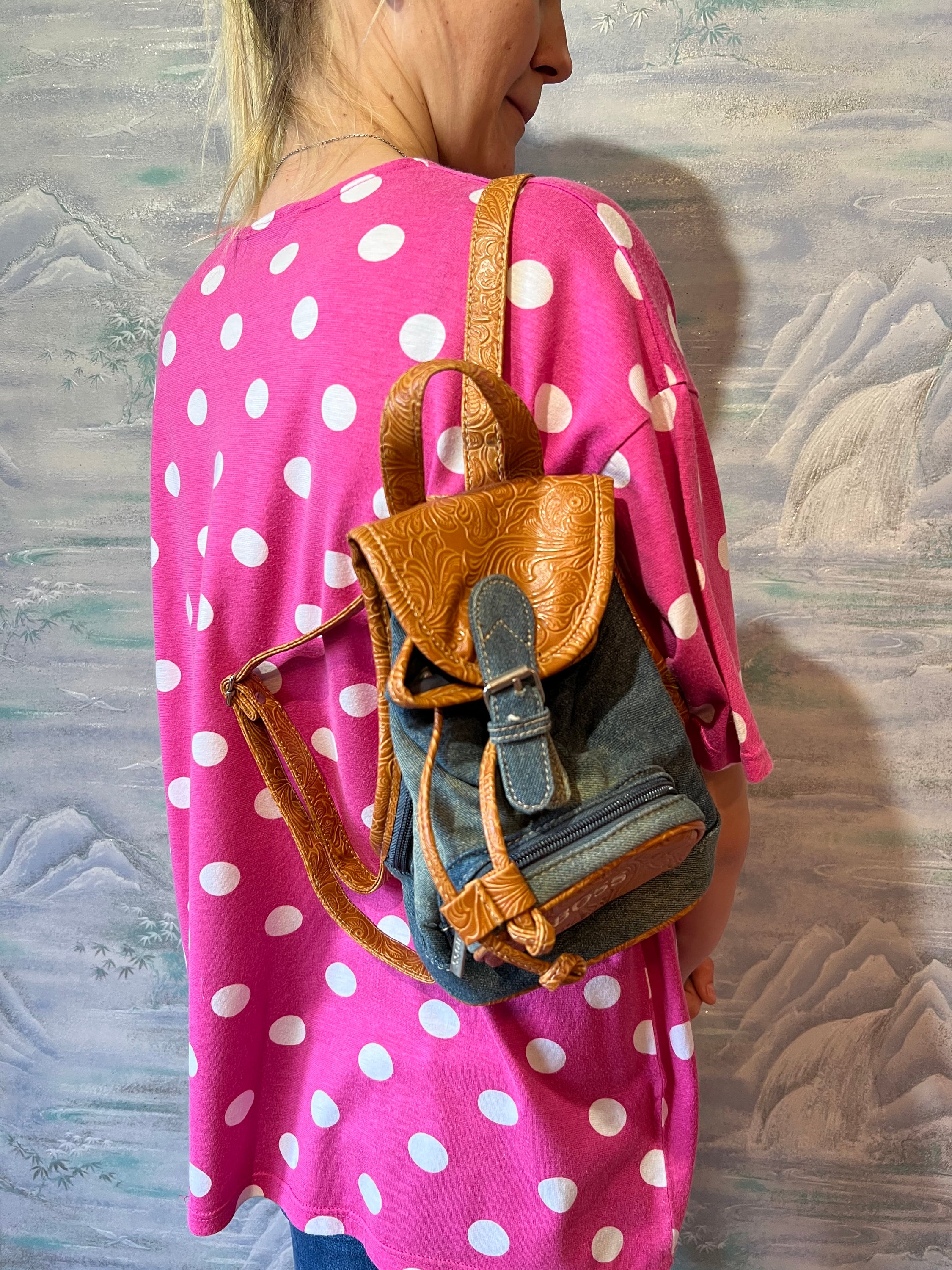 QWZNDZGR Women Fashion Mini Backpack Purse Vintage Drawstring Flap Small  Size Travel Daypack 