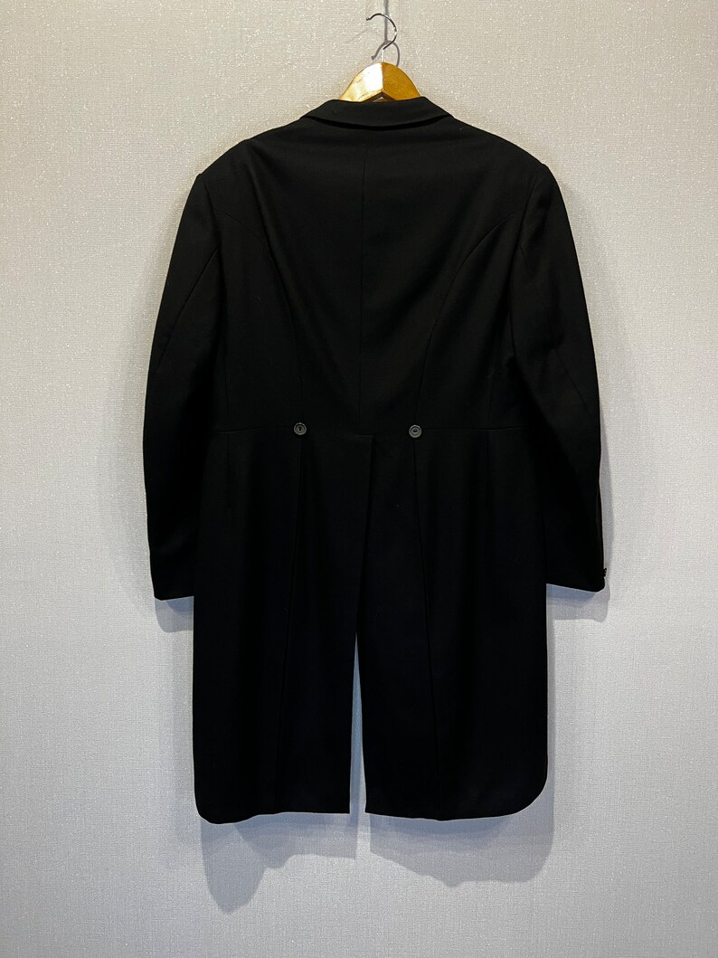Men's Tailcoat Formal Full-dress Black Wool Blend Tuxedo Jacket Tails ...