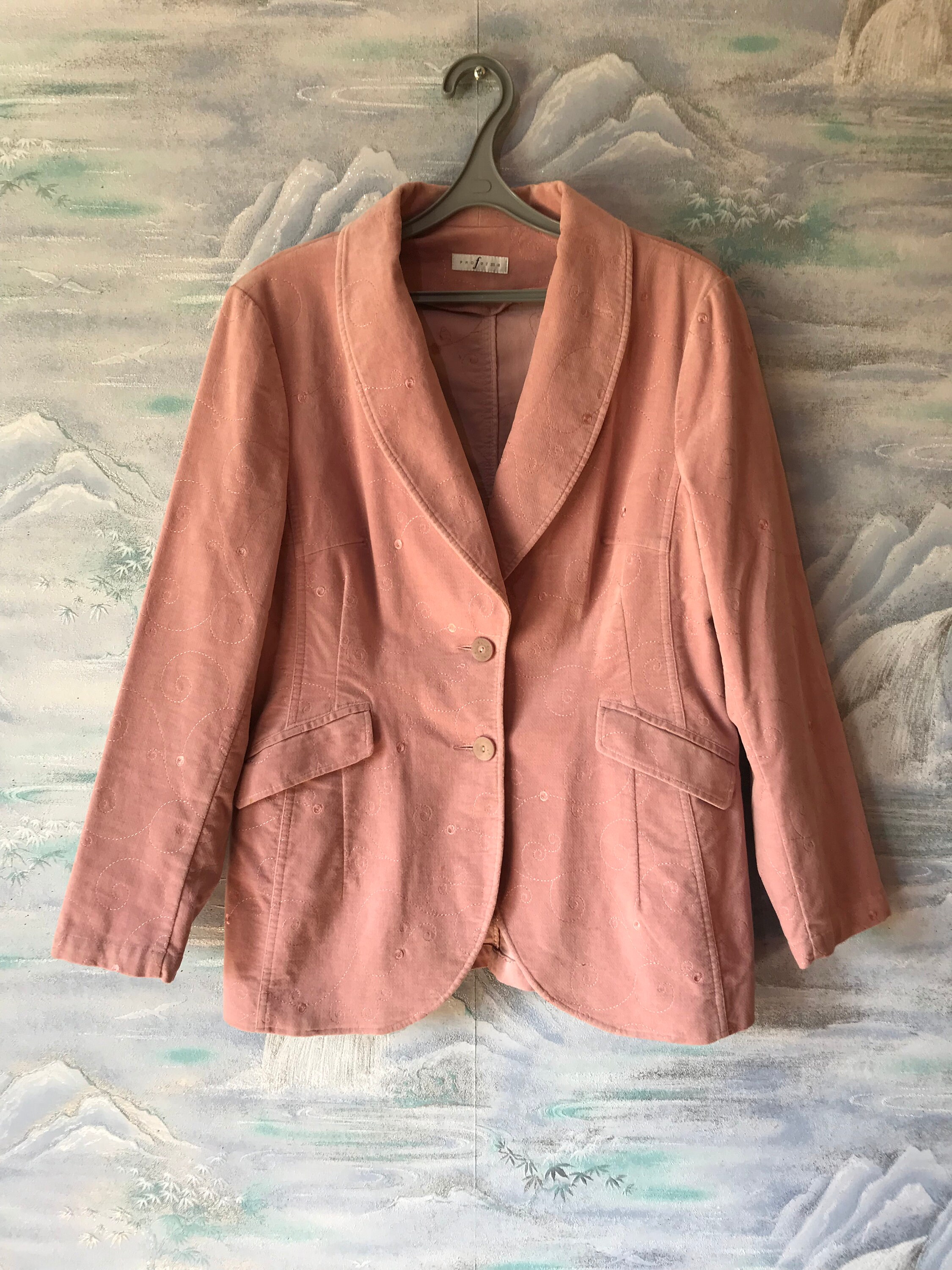 pink cotton blazer