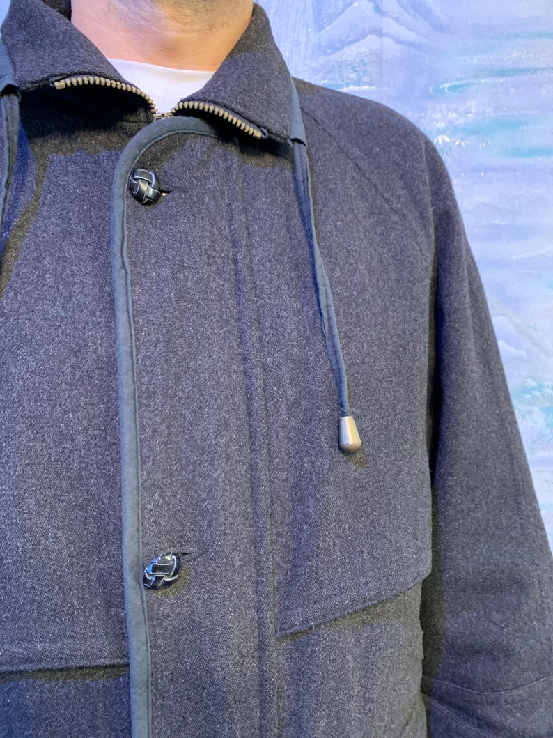 Mens Gray Casanova Wool Jacket Peacoat Zipper and Button up - Etsy