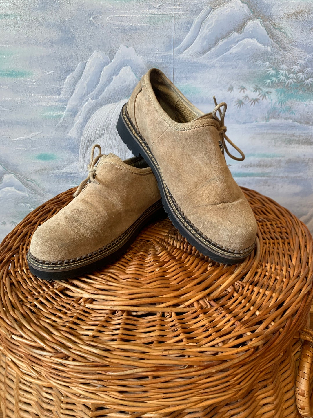 Vintage Trachten Shoes Womens Sand Brown Leather Shoes Dirndl - Etsy