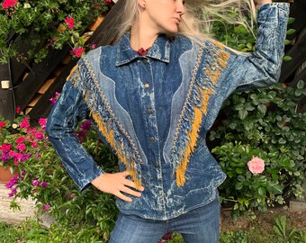 90s Denim Jacket Grunge Jeans Jacket 