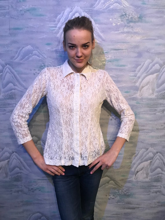 white lace top size 22