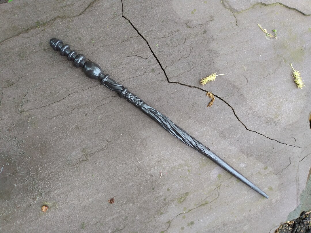 Wizard Wand Black, Black Walnut Color, Wood Wand for Wizard - Etsy
