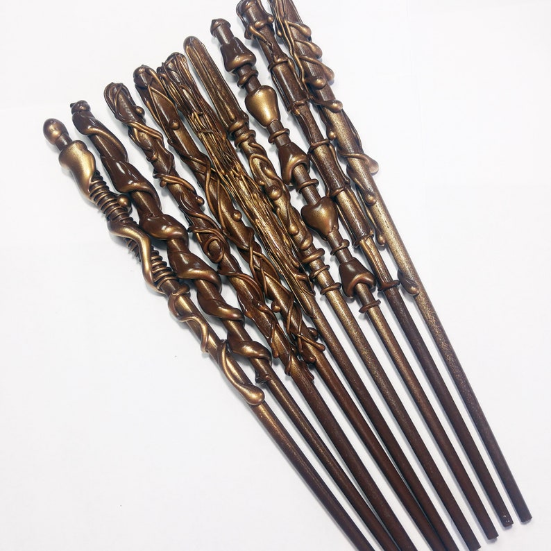 Wood Wand Bronze Wand Brown Wand Birthday Party Favors Etsy