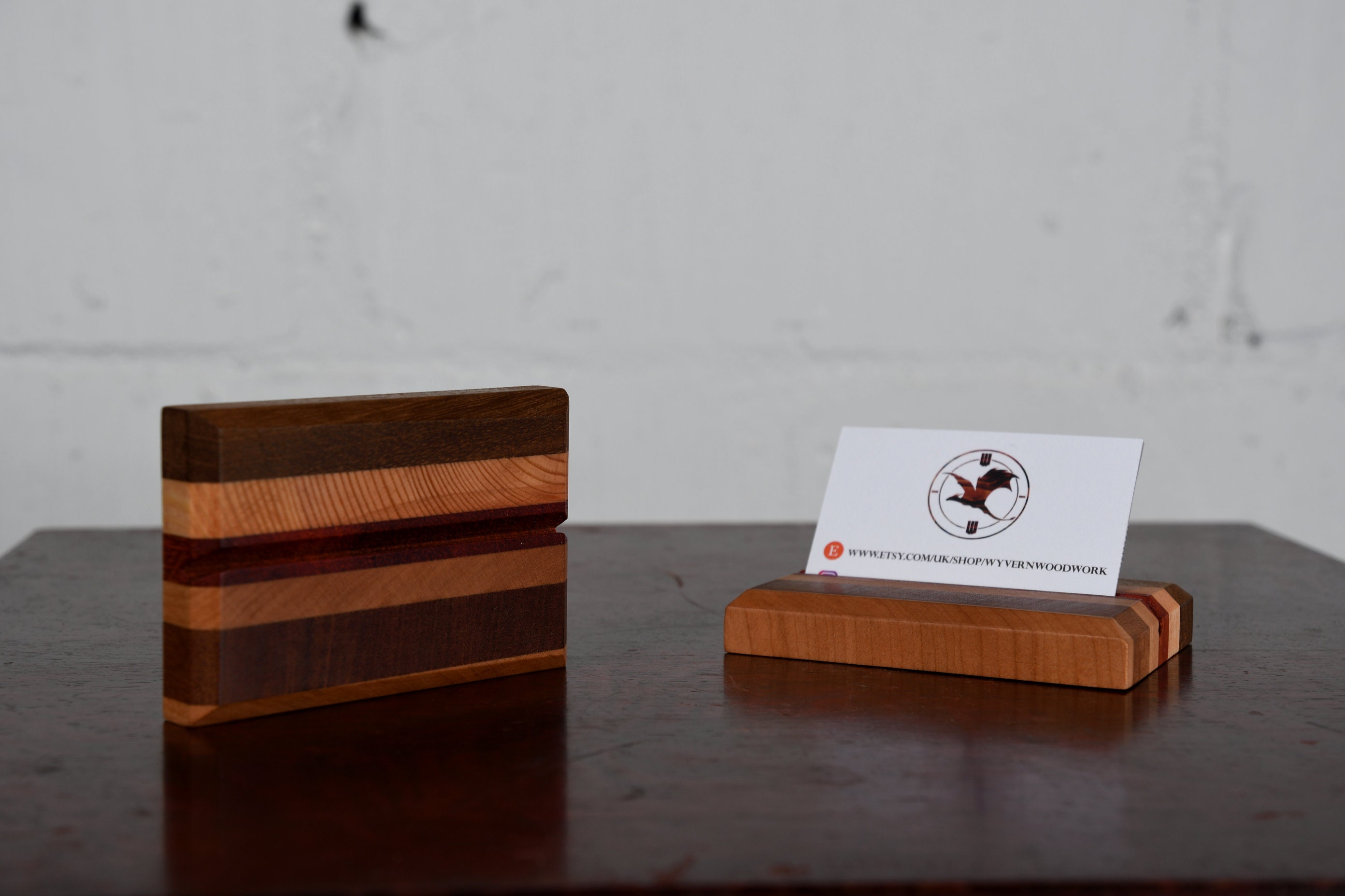 Handmade Wooden Business Card Holder Business Card Stand Etsy