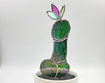 Stained Glass Potted Male Cactus (Fancy Cocktus)