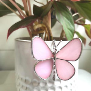 Stained Glass Butterfly Plant Pot Hanger, Plant Hook Garden Houseplant decor