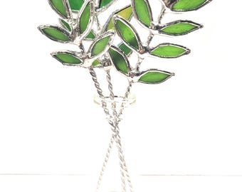 Stained Glass Propagated Sprigs with Vase