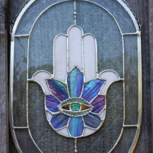 Stained Glass Hamsa Panel - Etsy