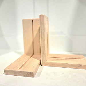Solid Maple Wood Slotted Bookend Blanks for Stained/Fused Glass Art with Template