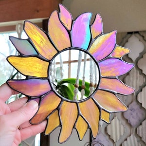 Stained Glass Sunflower Mirror